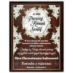 Podziękowanie Chrzestnych PAMIĄTKA upominek komunia