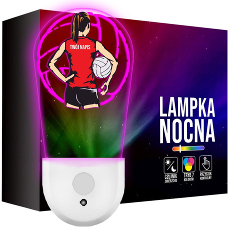 Lampka Nocna LED dla Dziecka SIATKARKA SIATKÓWKA kontaktu gniazdka CZUJNIK