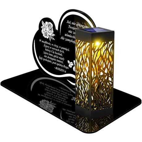 ZNICZ SOLARNY LED WIECZNY PODSTAWKA NA CMENTARZ GRÓB lampka Napis Serce 3D