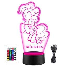LAMPKA NOCNA LED PINKIE PIE LITTLE PONY 3D PILOT prezent URODZINY statuetka
