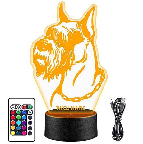 LAMPKA NOCNA LED SZNAUCER PIES PIESEK 3D + PILOT prezent URODZINY statuetka