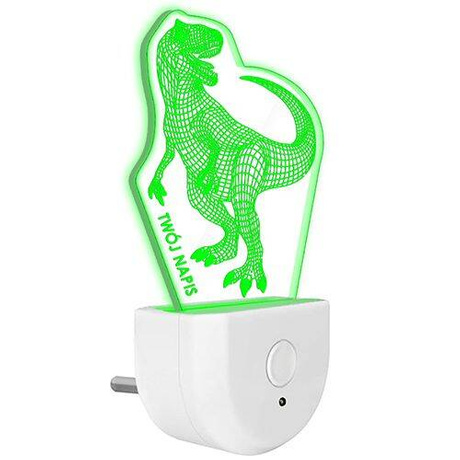 Lampka Nocna LED dla Dzieci JURASSIC T-REX do kontaktu gniazdka CZUJNIK