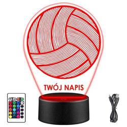 LAMPKA NOCNA LED PIŁKA SIATKÓWKA 3D + PILOT prezent URODZINY statuetka