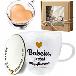 SZKLANKA TERMICZNA SERCE PODKŁADKA PREZENT DZIEŃ BABCI BABCIA DLA PRABABCI