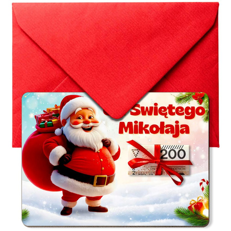 ŚWIĄTECZNY BON PODARUNKOWY Prezent Na Święta Choinkę Voucher na Pieniądze