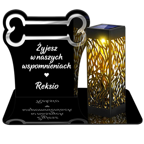 ZNICZ SOLARNY LED Dla Psa Kota Pieska Zwierząt NAGROBEK GRÓB lampka 3D Kość