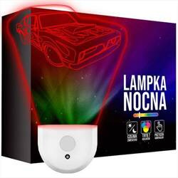 Lampka Nocna LED dla Dzieci DODGE AUTO AUTKO do kontaktu gniazdka CZUJNIK
