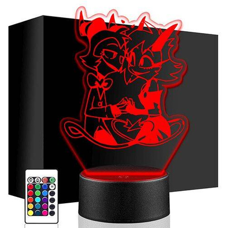LAMPKA NOCNA LED HAZBIN HOTEL 3D + PILOT prezent URODZINY statuetka