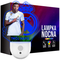 Lampka Nocna LED dla Dziecka Kylian Mbappe Real kontaktu gniazdka CZUJNIK