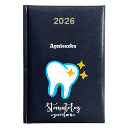 KALENDARZ KSIĄŻKOWY A5 dzienny 2026 ROK TERMINARZ NOTATNIK DENTYSTA