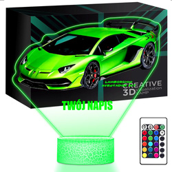 LAMPKA NOCNA LED 3D Samochód Lamborghini prezent dziecka URODZINY statuetka