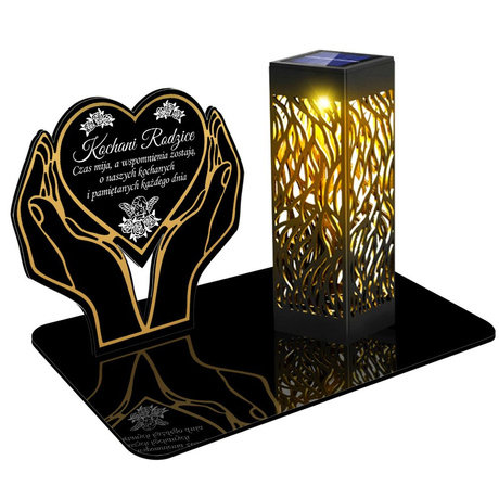 ZNICZ SOLARNY LED WIECZNY PODSTAWKA NA CMENTARZ GRÓB lampka 3D DLA RODZICÓW