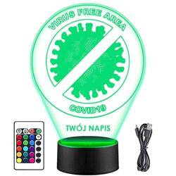 LAMPKA NOCNA LED STREFA BEZ WIRUSA 3D + PILOT prezent URODZINY statuetka