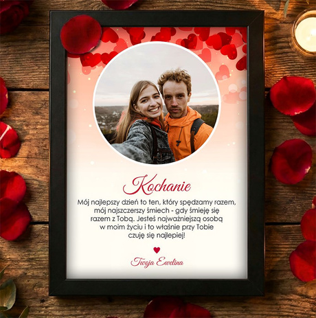 Ramka z Twoim zdjęciem na WALENTYNKI PREZENT WZORY RÓŻNE KOLORY UPOMINEK