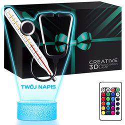 LAMPKA NOCNA LED 3D Służba Zdrowia dla Lekarza prezent dla dziecka URODZINY statuetka + pilot