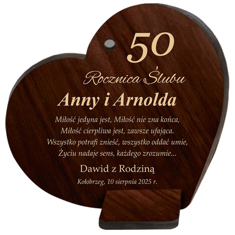 PREZENT NA ROCZNICĘ ŚLUBU JUBILEUSZ 10 20 30 40 50 OBRAZEK PAMIĄTKA GRAWER
