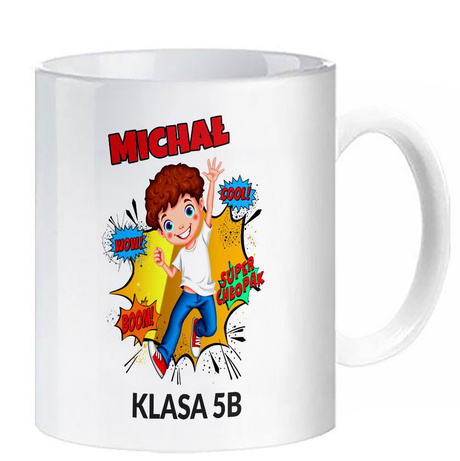 Kubek z nadrukiem KUBEK NA DZIEŃ CHŁOPAKA dla kolegi z klasy UPOMINEK MIX WZORY z imieniem