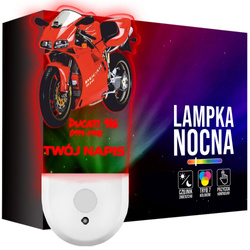 Lampka Nocna LED dla Dziecka Motor Ścigacz Ducati kontaktu gniazdka CZUJNIK