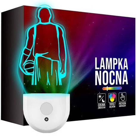 Lampka Nocna LED dla Dzieci KOSZYKARZ KOSZYKÓWKA kontaktu gniazdka CZUJNIK