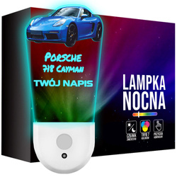 Lampka Nocna LED dla Dziecka auto Porsche 718 kontaktu gniazdka CZUJNIK