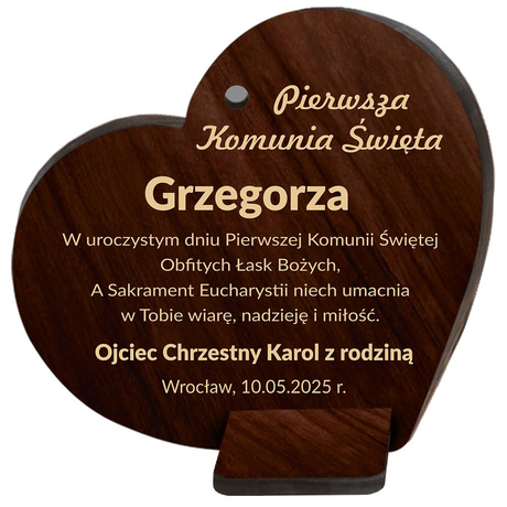 Pamiątka Pierwszej Komunii Świętej Prezent na Komunię DLA CHŁOPCA GRAWER