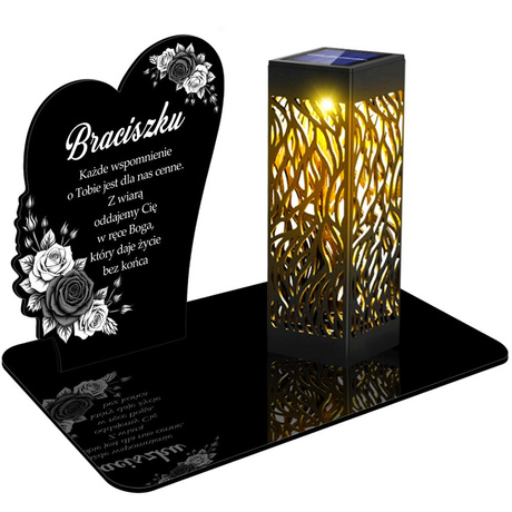 ZNICZ SOLARNY LED WIECZNY PODSTAWKA NA CMENTARZ GRÓB lampka Kwiaty 3D dla Brata