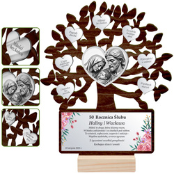 JUBILEUSZ Prezent na Rocznicę Ślubu DRZEWKO SZCZĘŚCIA 10 25 30 40 50 GRAWER