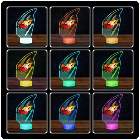 LAMPKA NOCNA LED 3D z imieniem Gitara dla muzyka prezent dla dziecka URODZINY statuetka + pilot