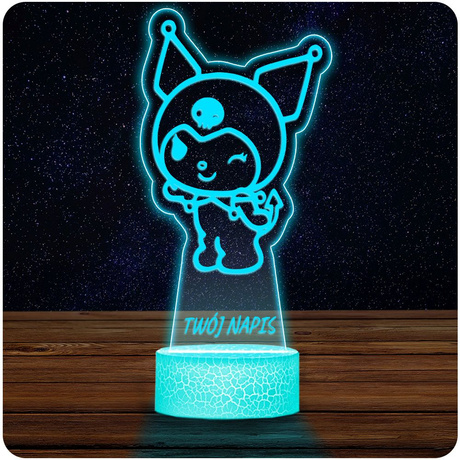 LAMPKA NOCNA LED 3D Kuromi Hello Kitty prezent dziecka URODZINY statuetka