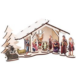 Duża szopka Bożonarodzeniowa  3D stajenka