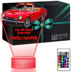 LAMPKA NOCNA LED 3D AUTO Fiat 124 Spider prezent dla dziecka URODZINY statuetka + pilot