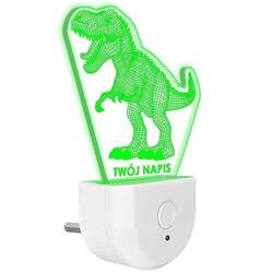 Lampka Nocna LED dla Dzieci T-REX TYRANOZAUR do kontaktu gniazdka CZUJNIK