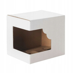 Pudełko Opakowanie Prezent na KUBEK z okienkiem KARTON 11,5cm x 8,5cm x 10cm