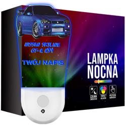 Lampka Nocna LED dla Dziecka auto Nissan Skyline kontaktu gniazdka CZUJNIK