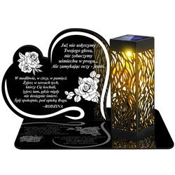 ZNICZ SOLARNY LED WIECZNY PODSTAWKA NA CMENTARZ GRÓB lampka Napis Serce 3D