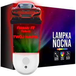 Lampka Nocna LED dla Dziecka AUTO FERRARI F8 kontaktu gniazdka CZUJNIK