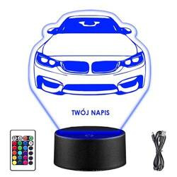 LAMPKA NOCNA LED BMW M4 F82 AUTO 3D + PILOT prezent URODZINY statuetka