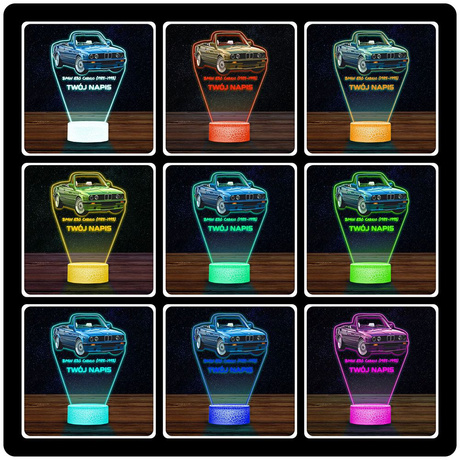 LAMPKA NOCNA LED 3D AUTO  BMW E30 Cabrio prezent dla dziecka URODZINY statuetka + pilot