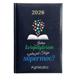 KALENDARZ KSIĄŻKOWY A5 dzienny 2026 ROK TERMINARZ NOTATNIK KOREPETYTOR