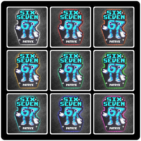 LAMPKA NOCNA LED SIX SEVEN BRAINROT 67 prezent DLA DZIECKA NA ŚCIANĘ