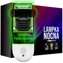 Lampka Nocna LED dla Dziecka SCANIA CIĘŻARÓWKA kontaktu gniazdka CZUJNIK