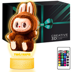 LAMPKA NOCNA LED 3D LABUBU MONSTERS prezent dziecka URODZINY statuetka