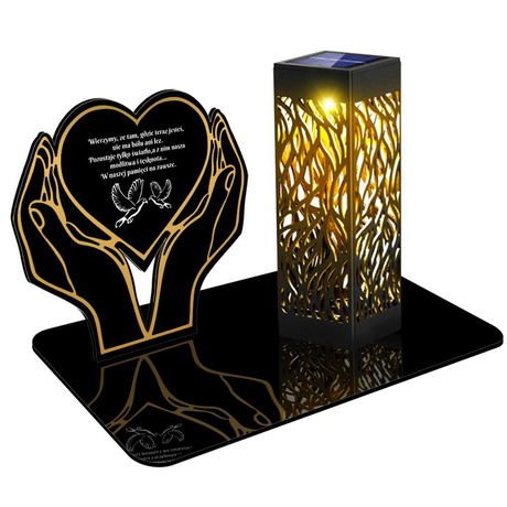 ZNICZ SOLARNY LED WIECZNY PODSTAWKA NA CMENTARZ GRÓB lampka 3D 