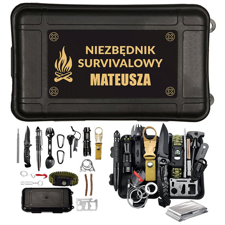 ZESTAW NIEZBĘDNIK SURVIVALOWY prezent dla mężczyzny taty na święta 18-99