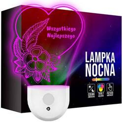 Lampka Nocna LED prezent na URODZINY KOBIETY KWIATY do kontaktu gniazdka