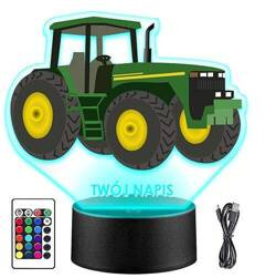 LAMPKA NOCNA CIĄGNIK TRAKTOR FARMA 3D + PILOT prezent URODZINY statuetka