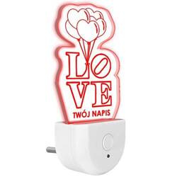 Lampka Nocna LED dla DZIEWCZYNY CHŁOPAKA SERCE do kontaktu gniazdka CZUJNIK
