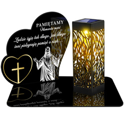 ZNICZ SOLARNY LED WIECZNY PODSTAWKA NA CMENTARZ GRÓB lampka Serce 3D