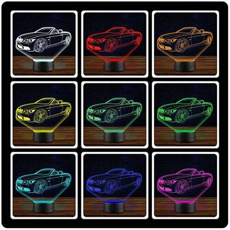 LAMPKA NOCNA LED BMW E39 AUTO AUTKO 3D + PILOT prezent URODZINY statuetka