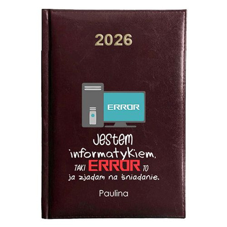 KALENDARZ KSIĄŻKOWY A5 dzienny 2026 ROK TERMINARZ NOTATNIK INFORMATYK